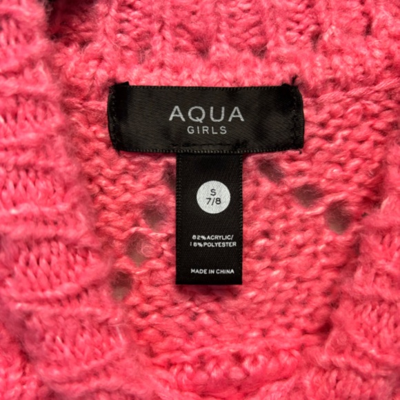 Aqua by Bloomingdale's Girl’s hot pink sweater size Small - Picture 5 of 6